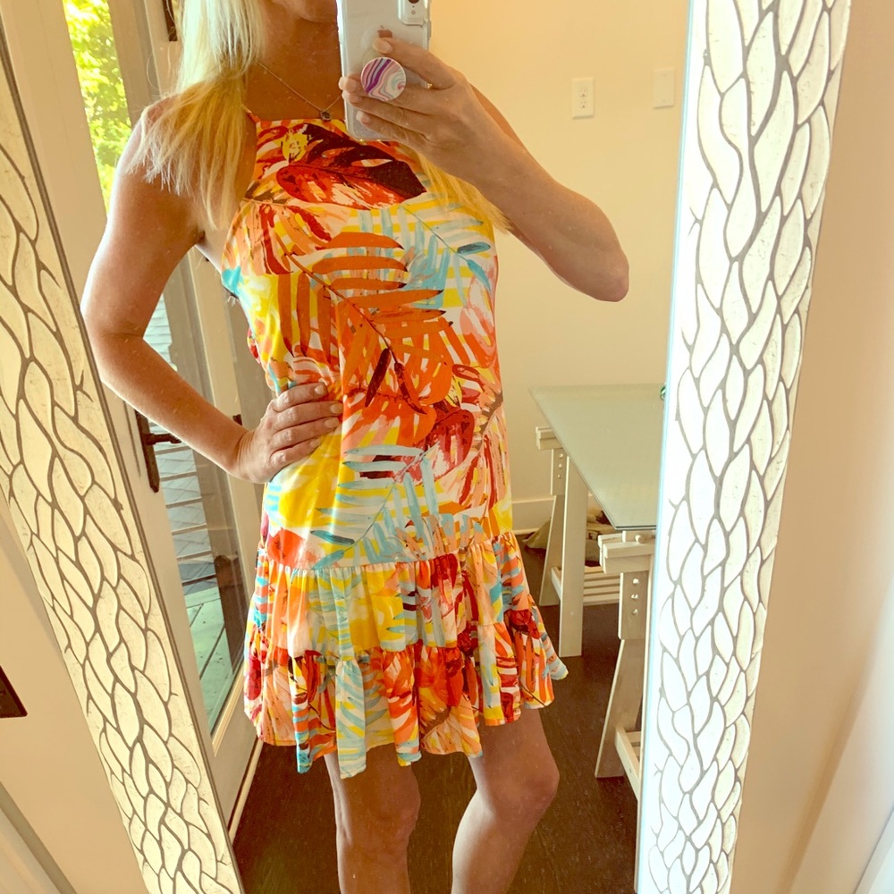 Asher Tropical Strappy Dress